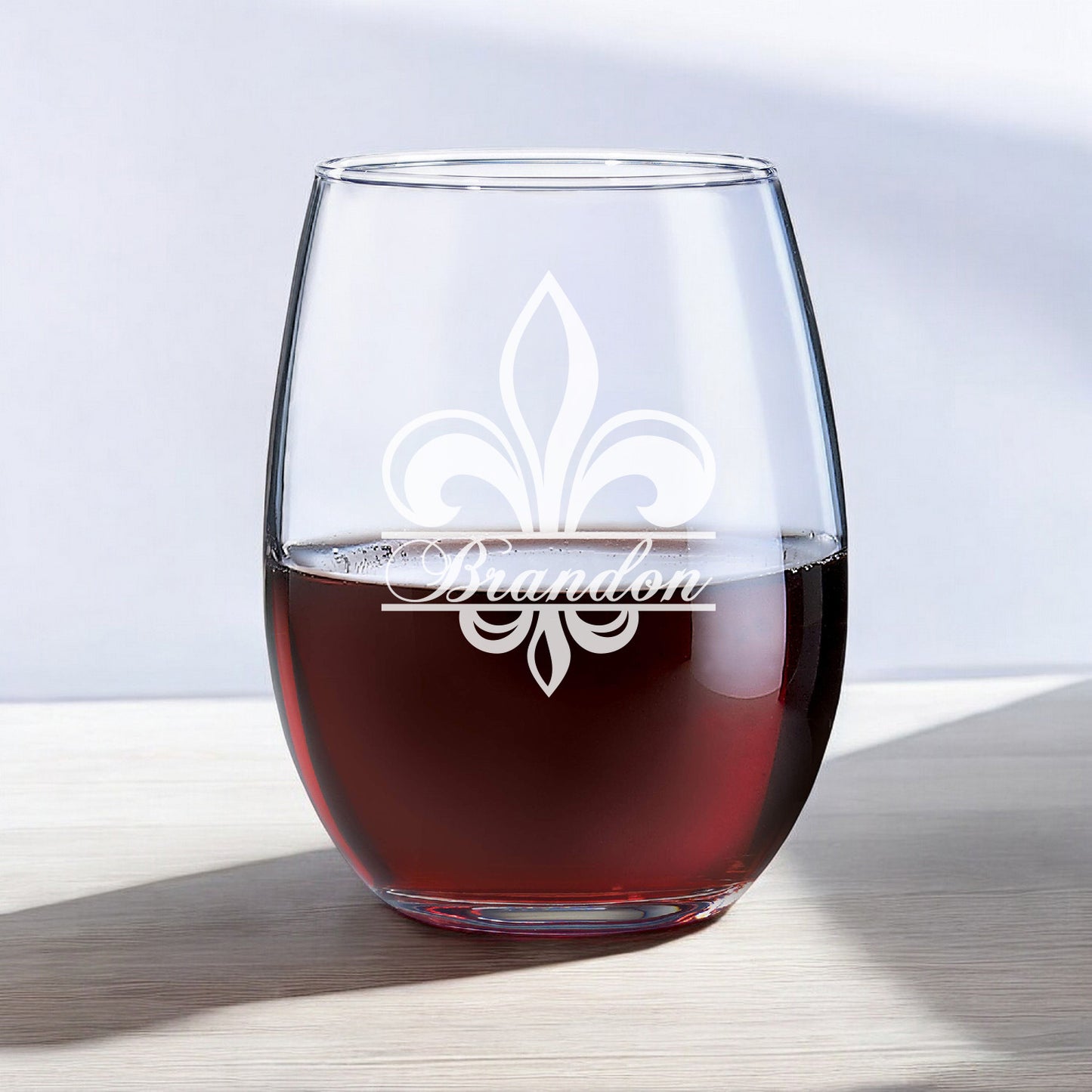 Fleur De Lis Personalized Wine Glass
