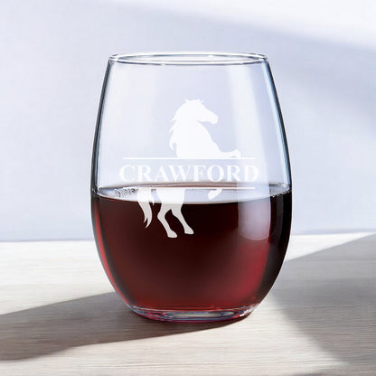 Equestrian Horse Personalized Wine Glass