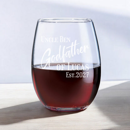 Godfather Padrino Personalized Wine Glass