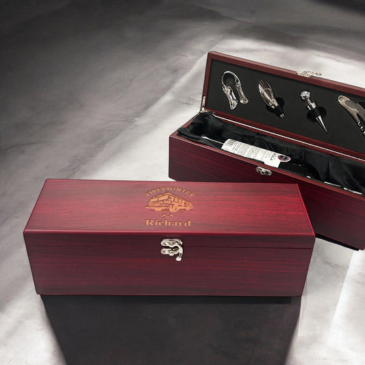 Firefighter Personalized Wine Gift Box Set