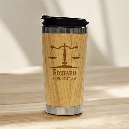 Lawyer Personalized 15 oz Bamboo Stainless Steel Tumbler