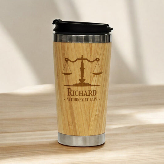 Lawyer Personalized 15 oz Bamboo Stainless Steel Tumbler