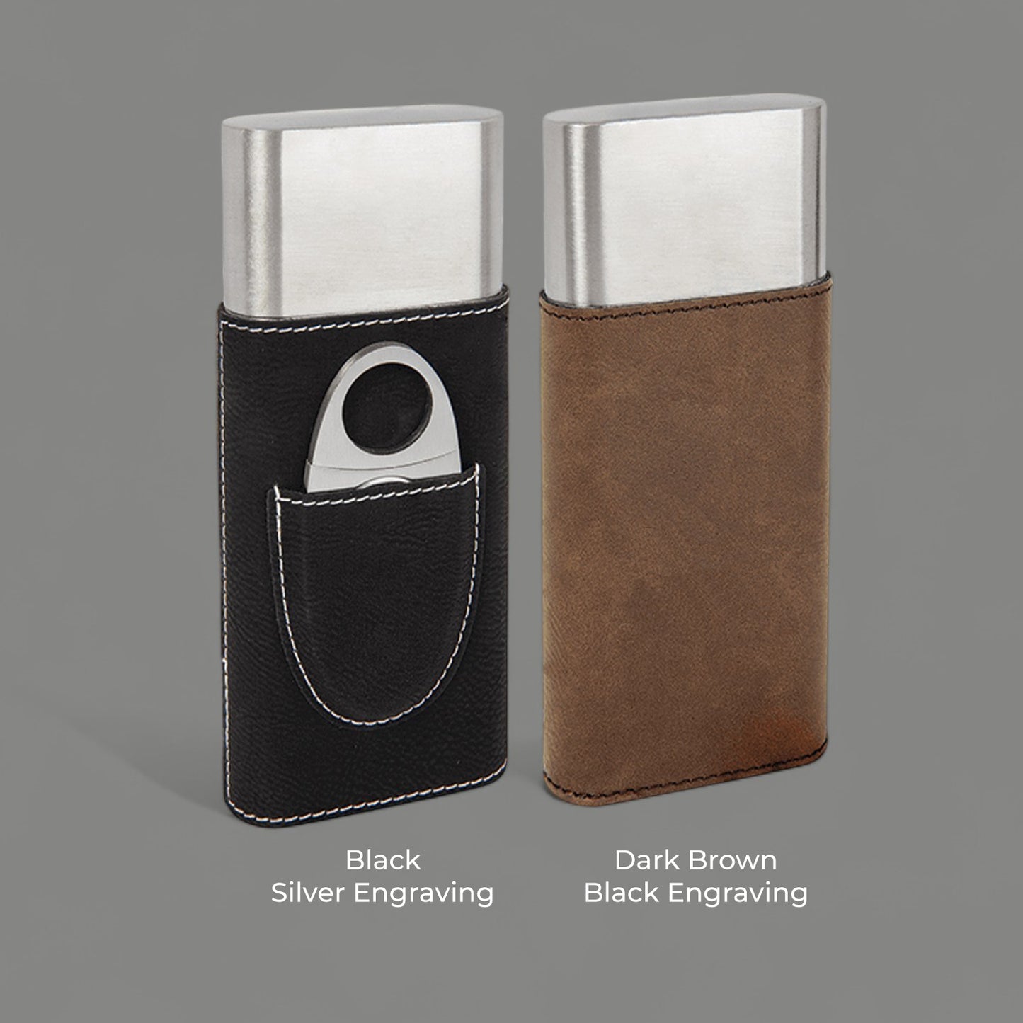 Firefighter Personalized Travel Cigar Case with Cutter - Custom Cigar Gift Set