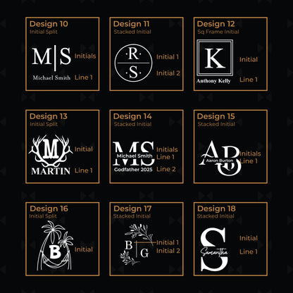 Monogram Personalized Rectangle Leather Serving Tray