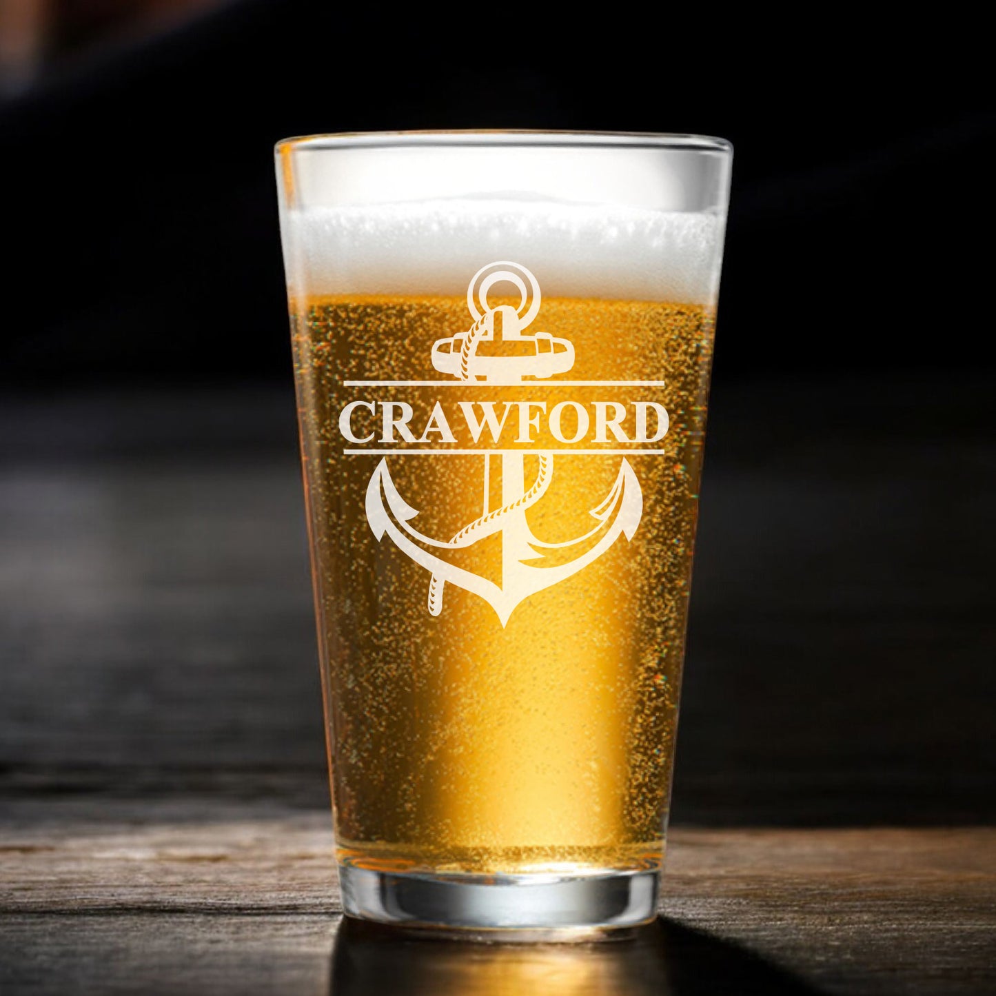 Anchor Personalized Beer Mug and Beer Pint Glass Set