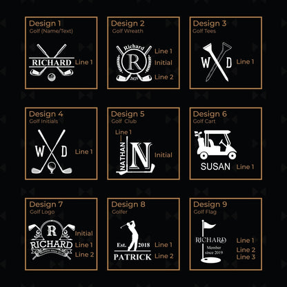 Golf Personalized Square Whiskey Glass