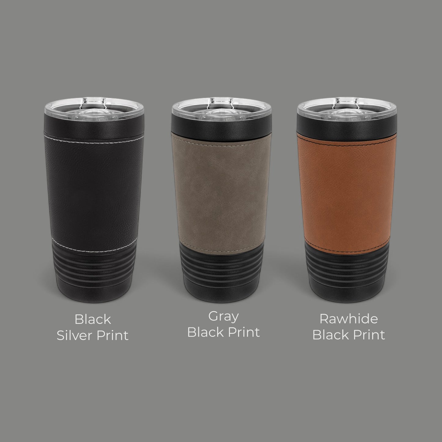 Firefighter Personalized Black 20 oz Leather Tumbler