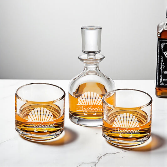 Seashell Personalized Duet 8.5 oz. Stacking Decanter Set