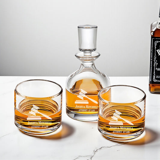 Lawyer Personalized Duet 8.5 oz. Stacking Decanter Set