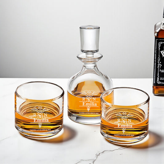 Medical Professionals Personalized Duet 8.5 oz. Stacking Decanter Set
