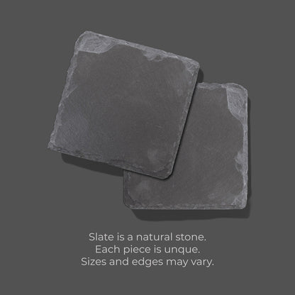 Godfather Padrino Personalized Slate Coasters, Set of 4