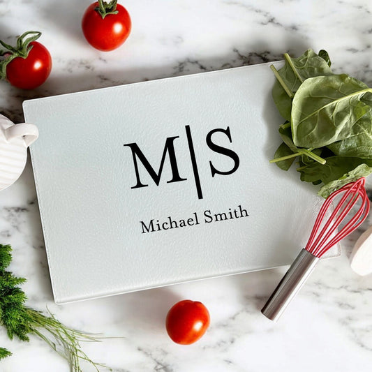 Monogram Personalized Glass Cutting Board