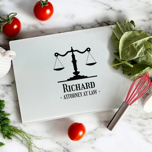 Lawyer Personalized Glass Cutting Board