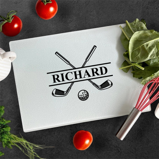 Golf Personalized Glass Cutting Board