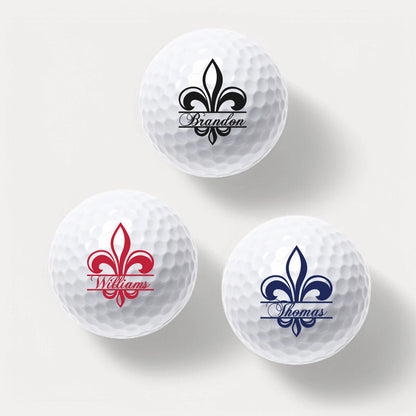 Fleur De Lis Personalized Golf Ball Gift Set