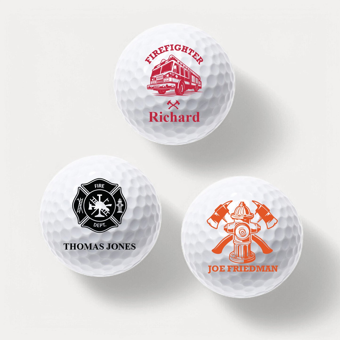 Firefighter Personalized Golf Ball Gift Set