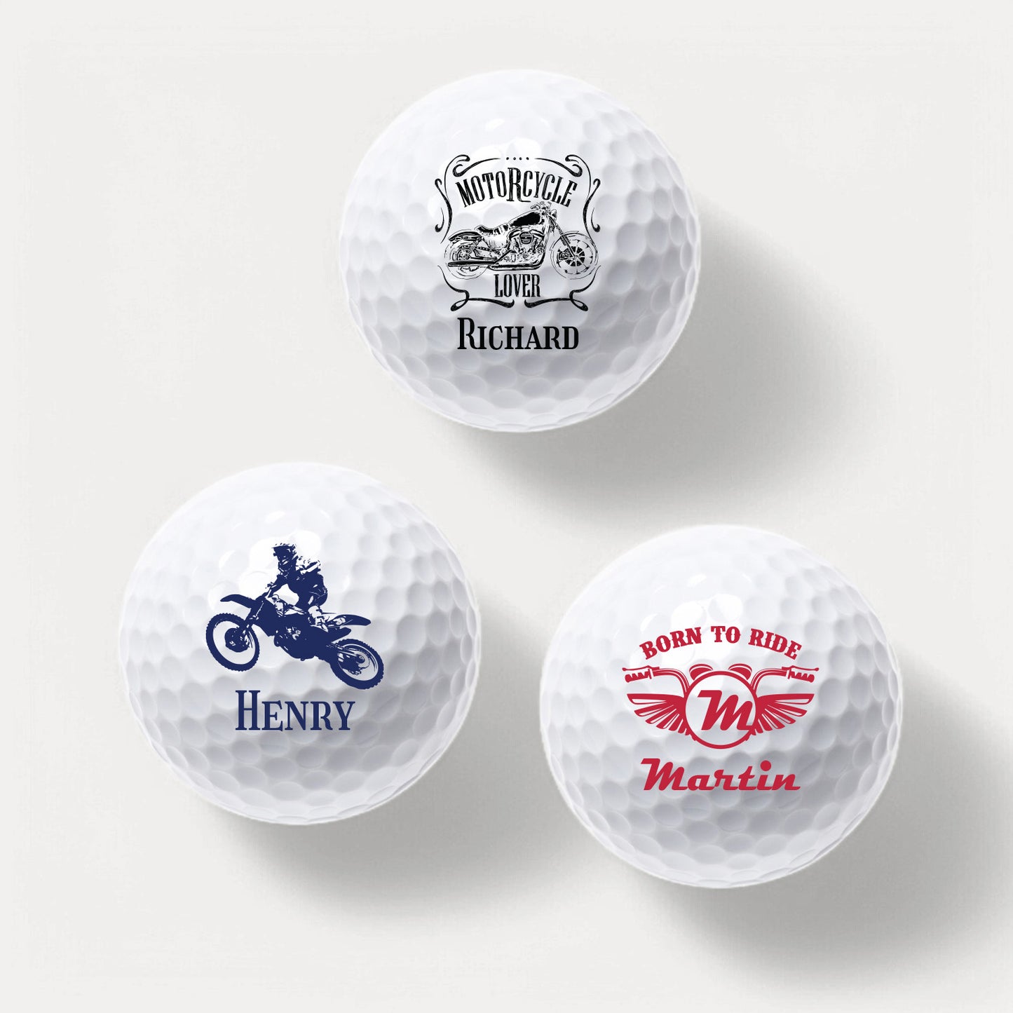 Motorcycle Rider Personalized Golf Ball Gift Set