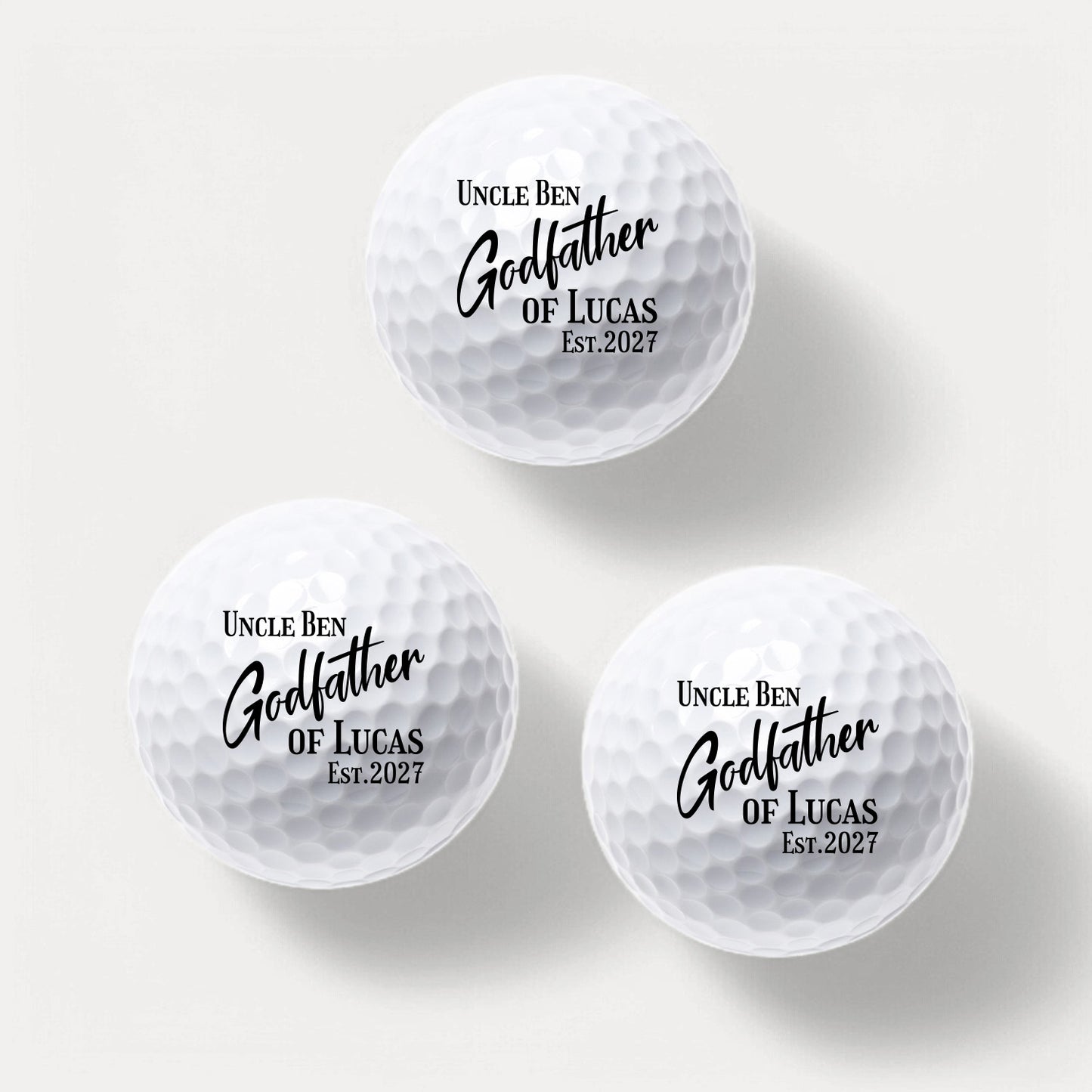 Godfather Padrino Personalized Golf Ball Gift Set