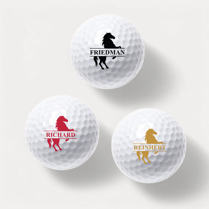 Equestrian Horse Personalized Golf Ball Gift Set