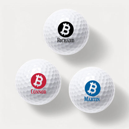Bitcoin Crypto Personalized Golf Ball Gift Set