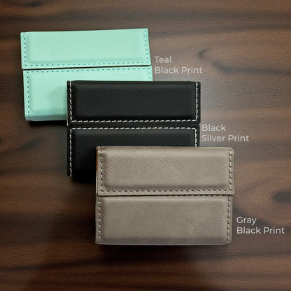 Signature Personalized Leather Business Card  Case