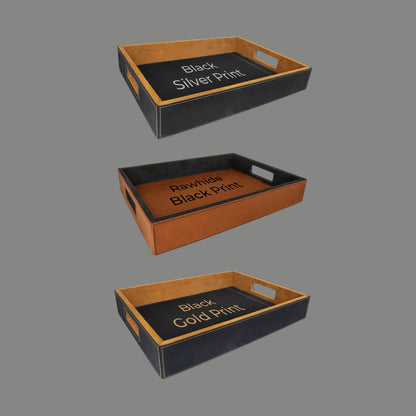 Firefighter Personalized Rectangle Leather Serving Tray