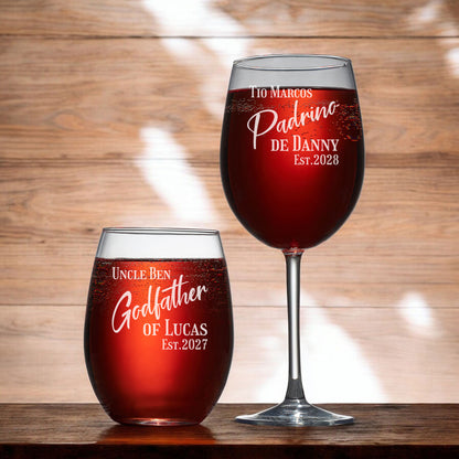 Godfather Padrino Personalized Wine Glass