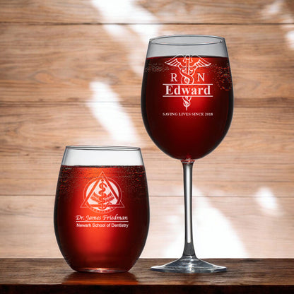 Medical Professionals Personalized Wine Glass