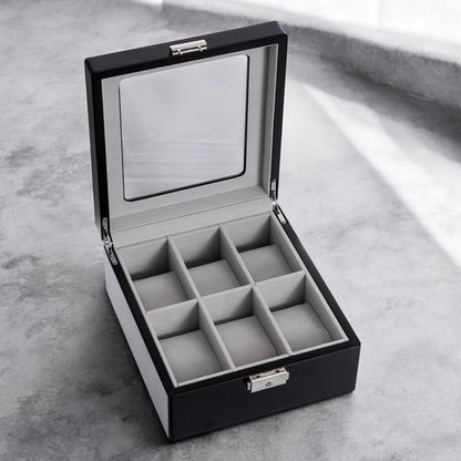 Signature Collection Personalized Wooden 6-Slot Watch Box