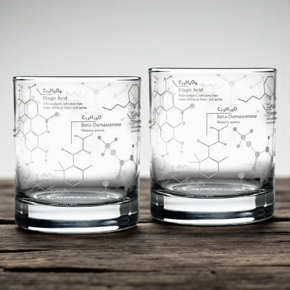 Science of Whiskey Engraved Whiskey Glass Gift Set - 2pc