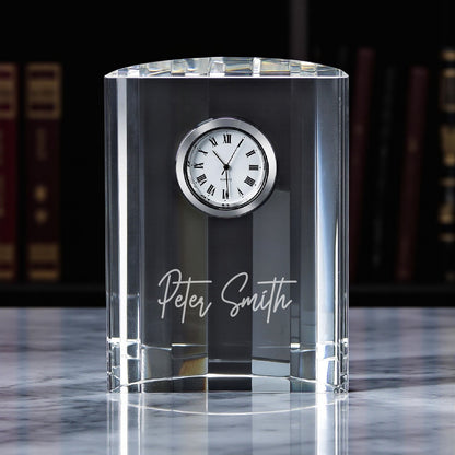 Signature Personalized Optic Crystal Desk Clock