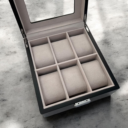 Signature Collection Personalized Wooden 6-Slot Watch Box