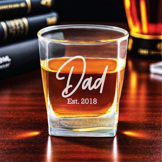 Dad Personalized Square Whiskey Glass