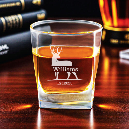 Hunting Personalized Square Whiskey Glass