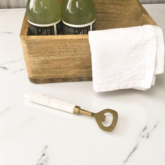 Classic White Marble Bottle Opener